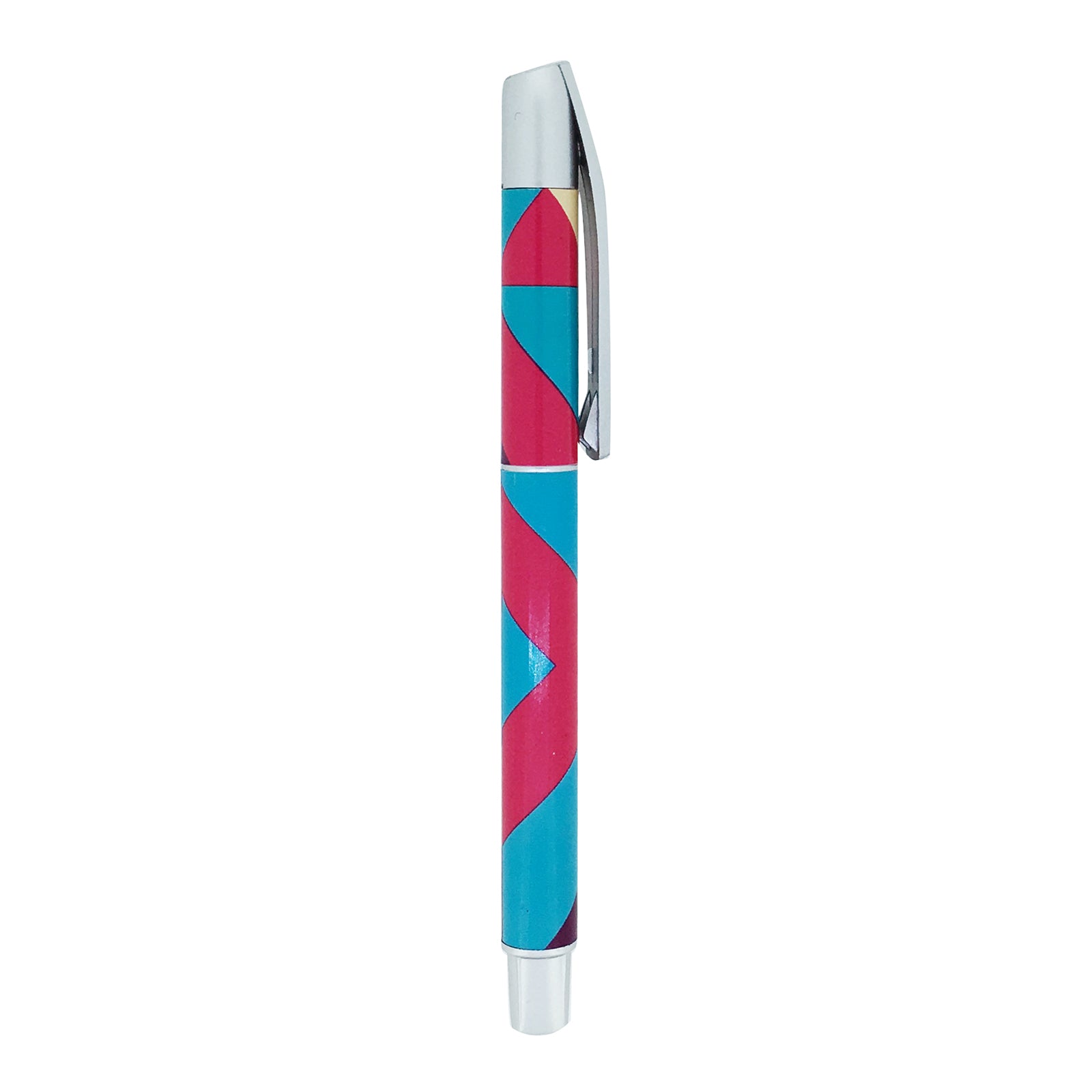 Silver Clip Pen - Colour Block Pink