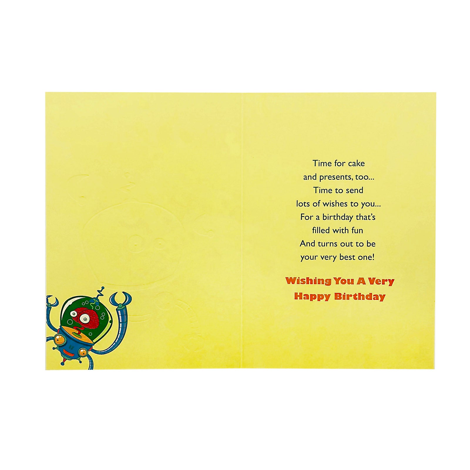 Designer Greetings Birthday Card - For A Special Boy - Ufo Alien