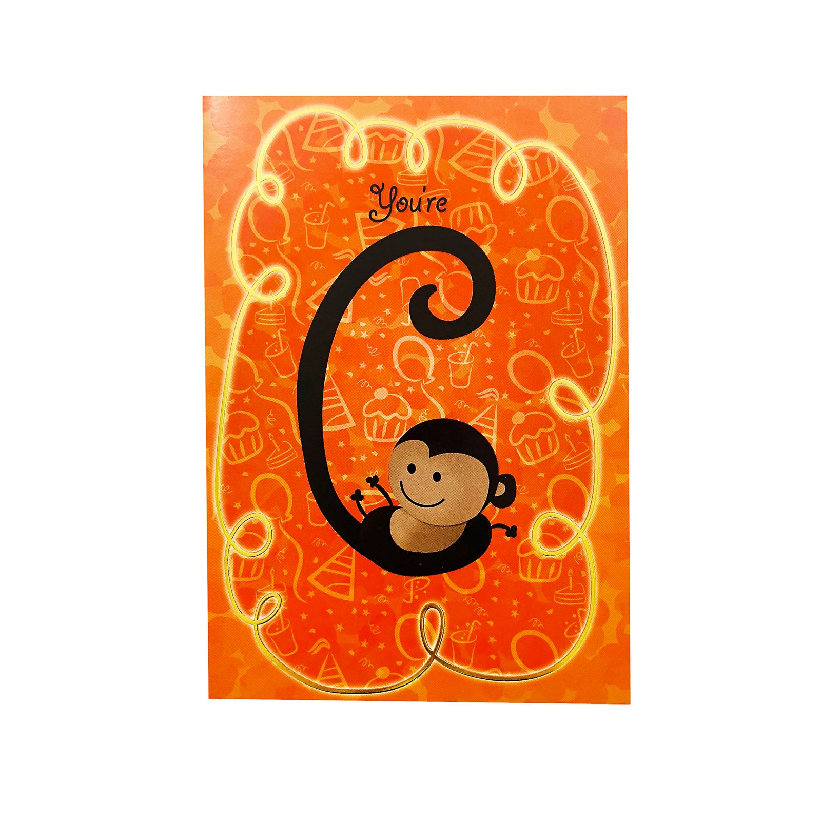 Designer Greetings Birthday Card Age 6 - You're 6 - Monkey