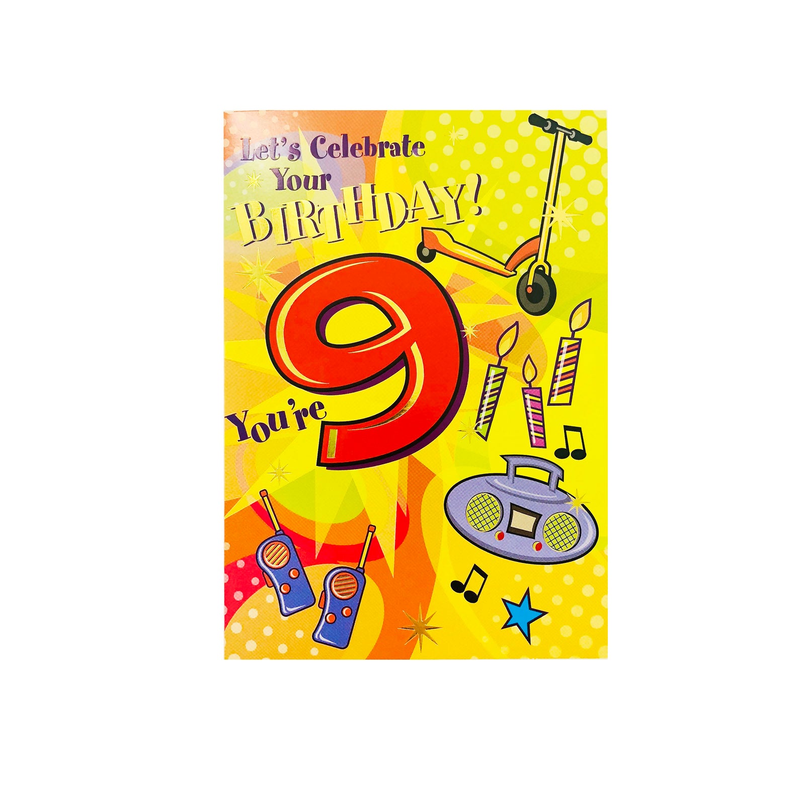 Designer Greetings Birthday Card Age 9 - Let's Celebrate Your Birthday - 9
