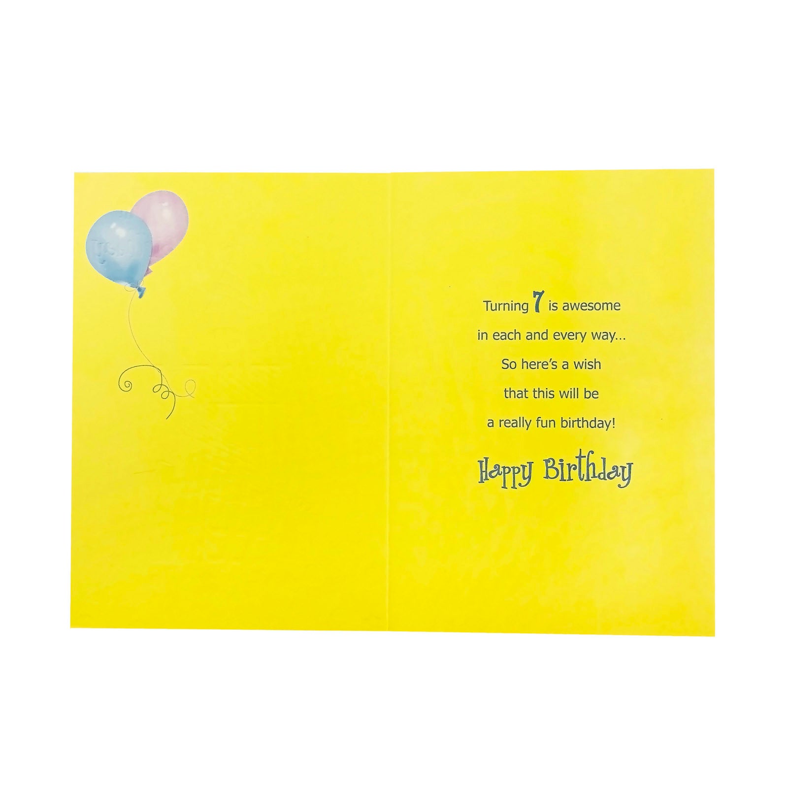 Designer Greetings Birthday Card Age 7 - Happy 7th Birthday - Bear