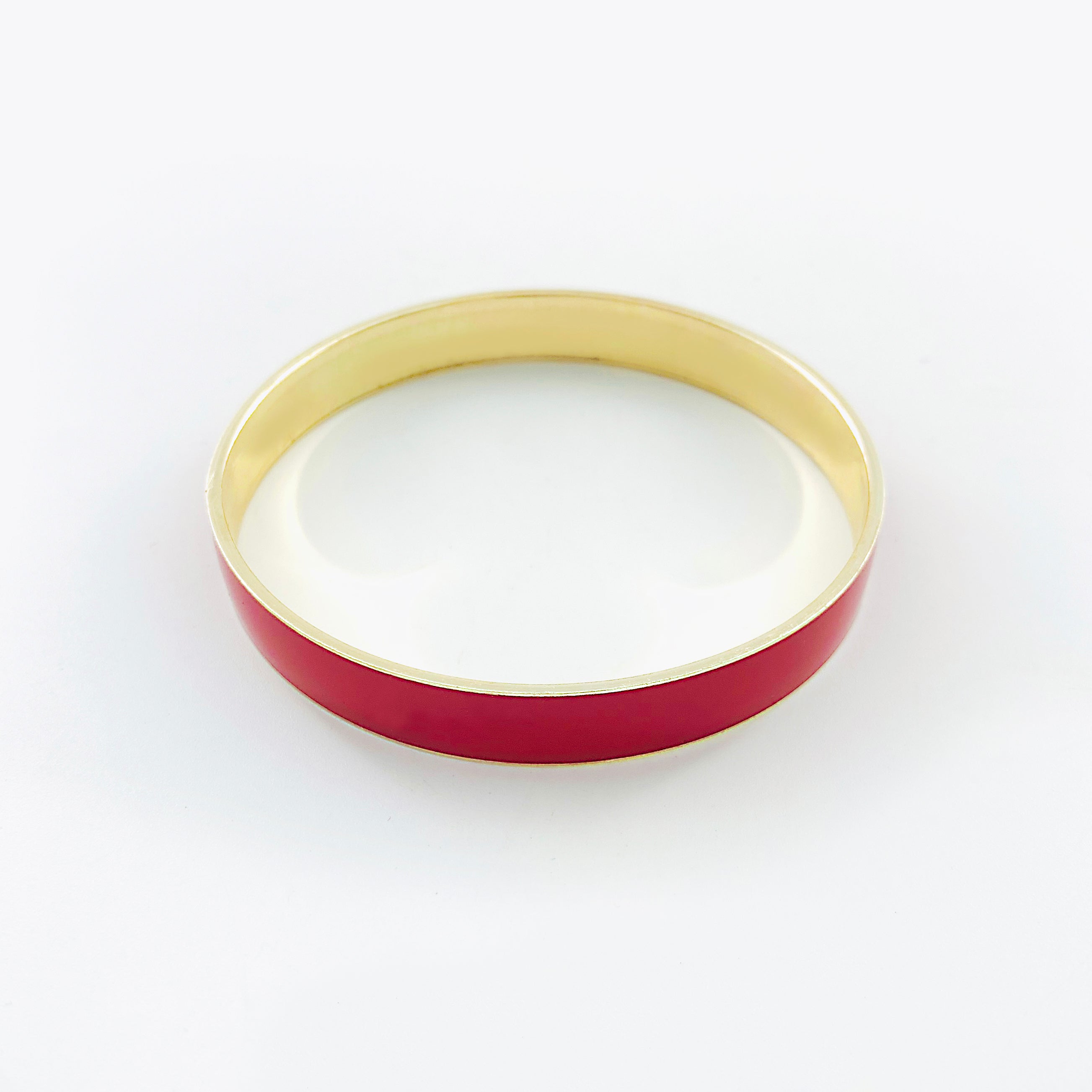 Red and gold bangle with enamel finish