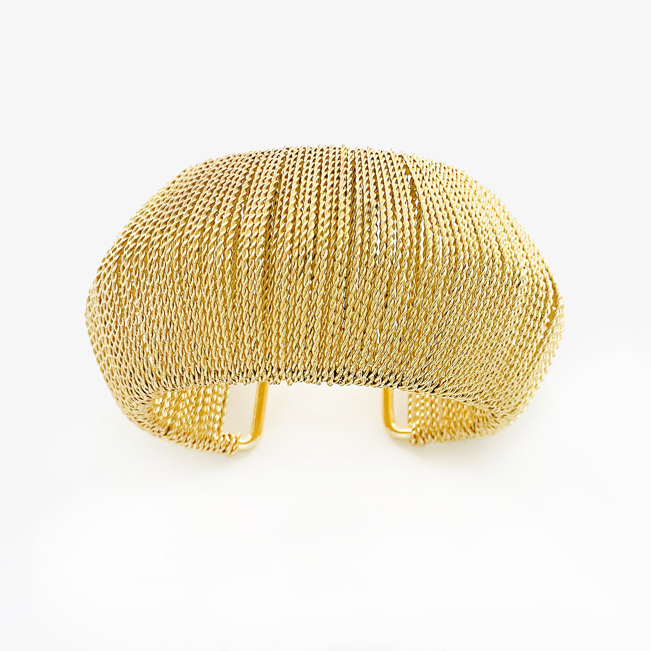 Gold Cuff with twisted gold strands