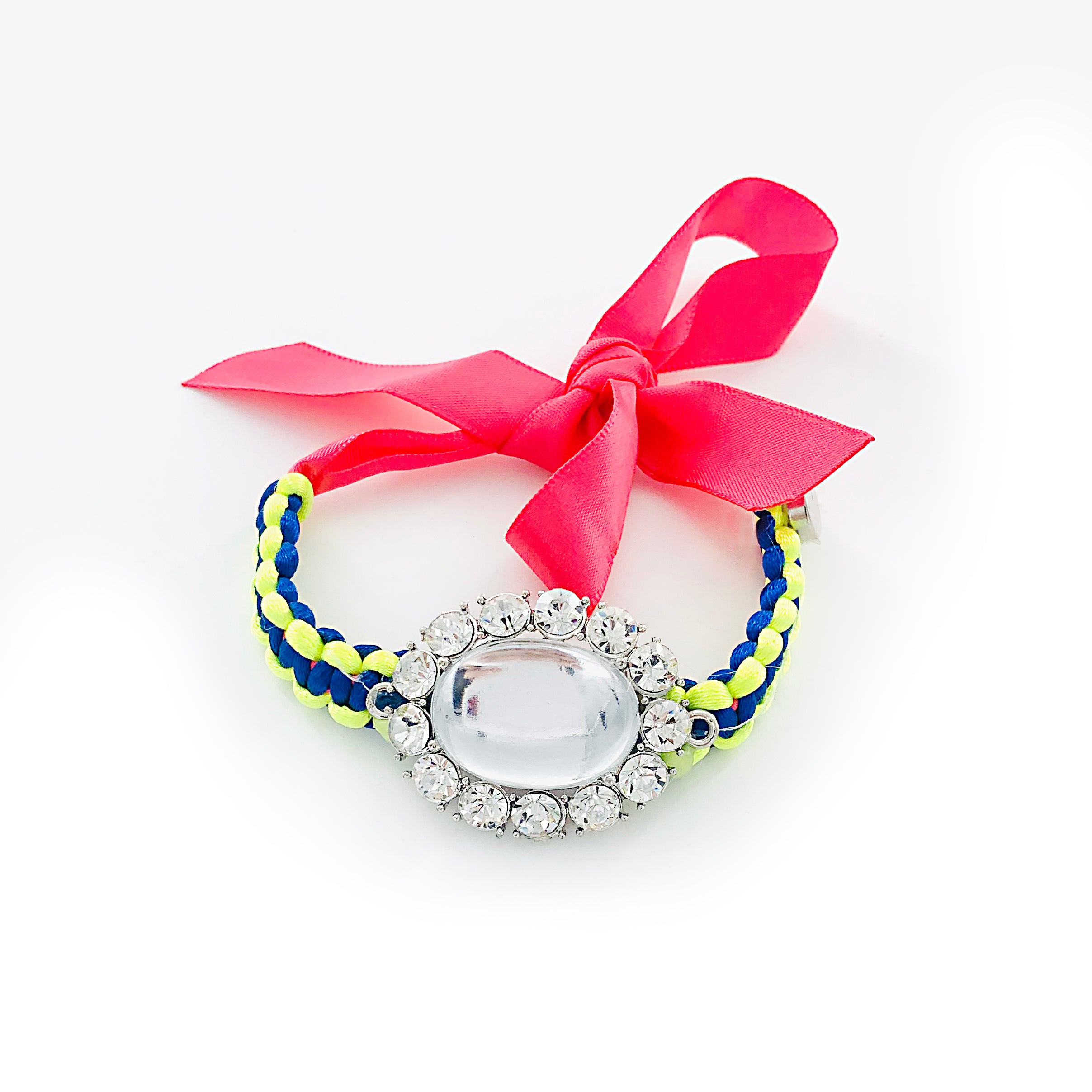 Large diamante stone with Ribbon and Rope band