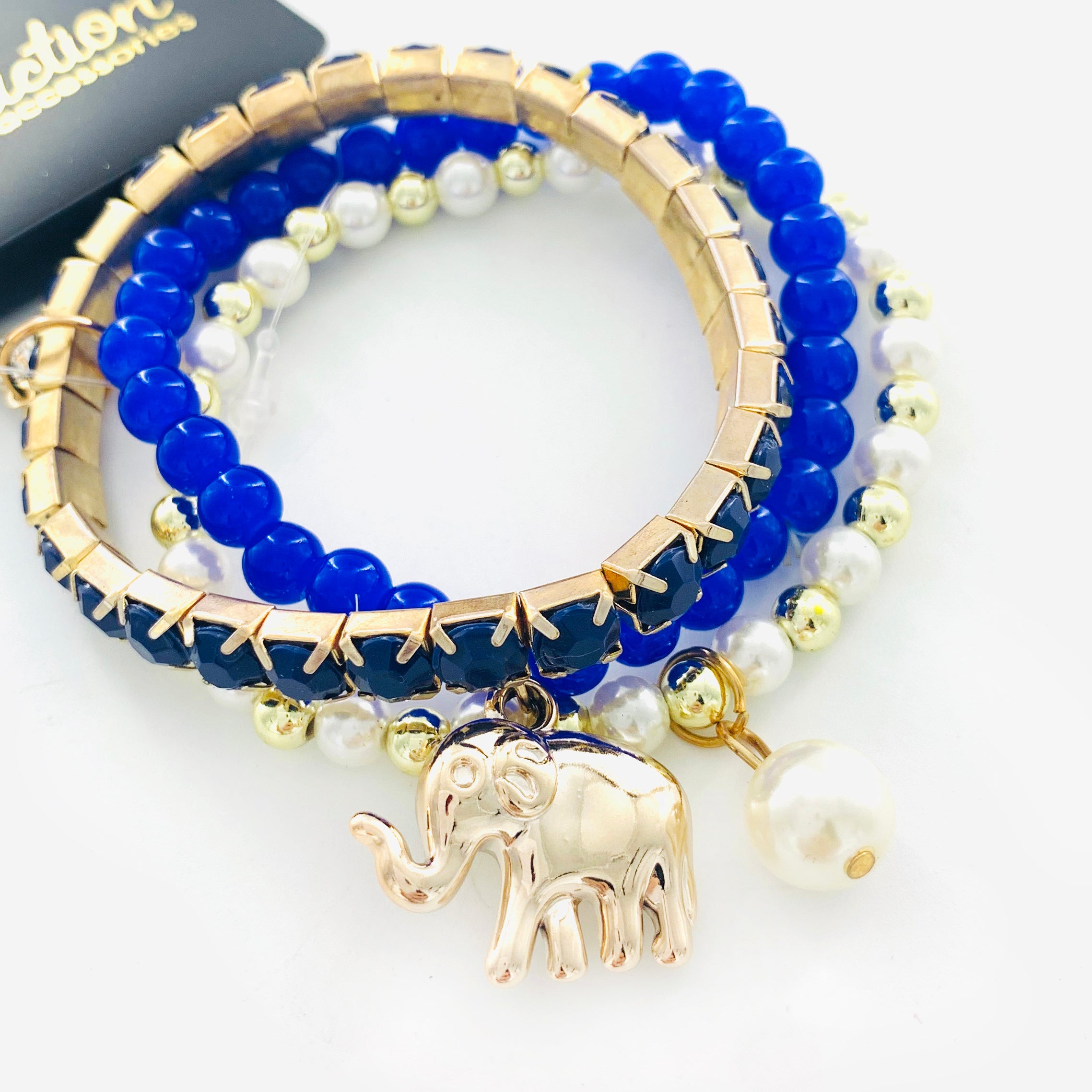 Fashion Jewelry 3 Piece Silver Rose Gold Elephant Bangle Bracelet 65-7 |  eBay