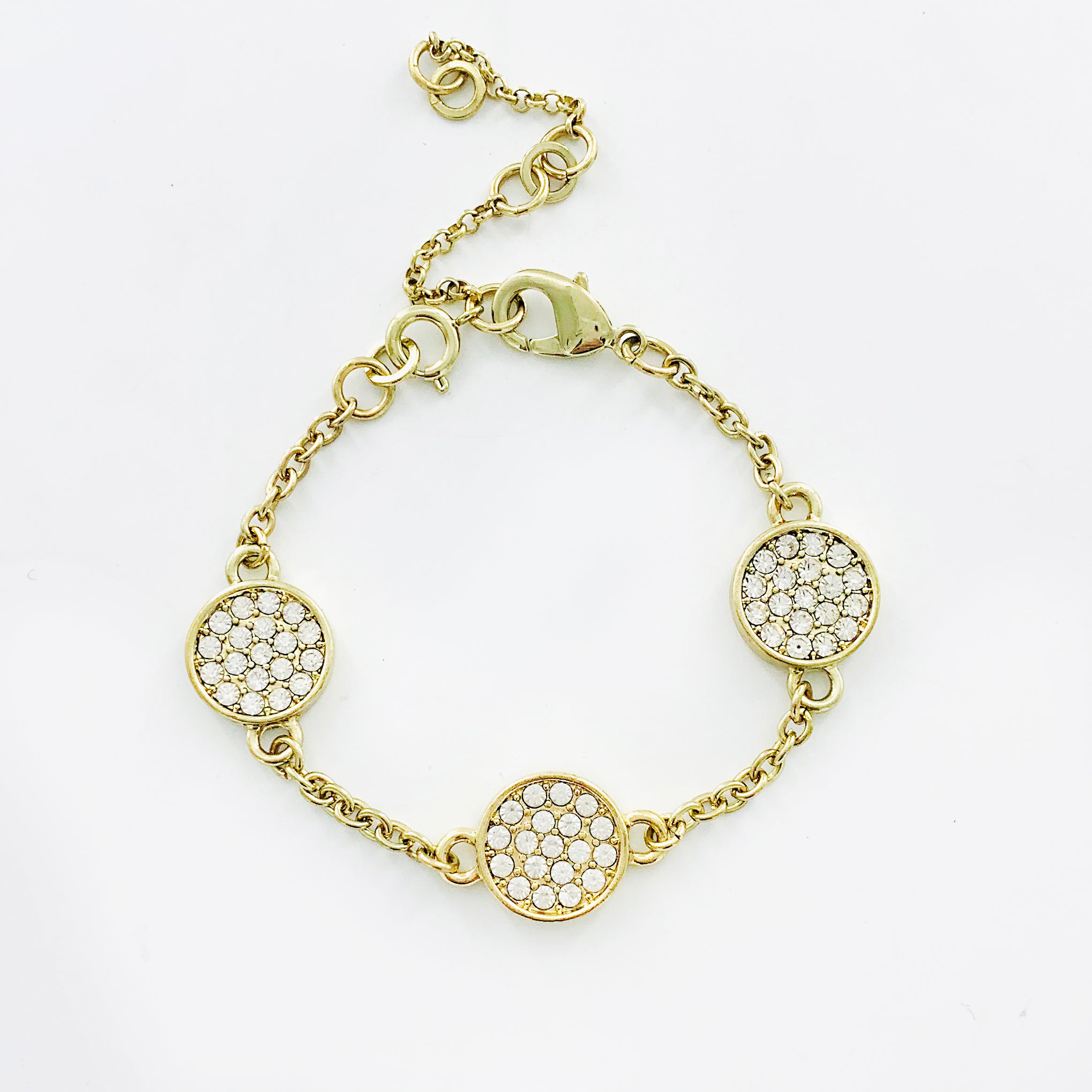 Diamante circles with gold chain