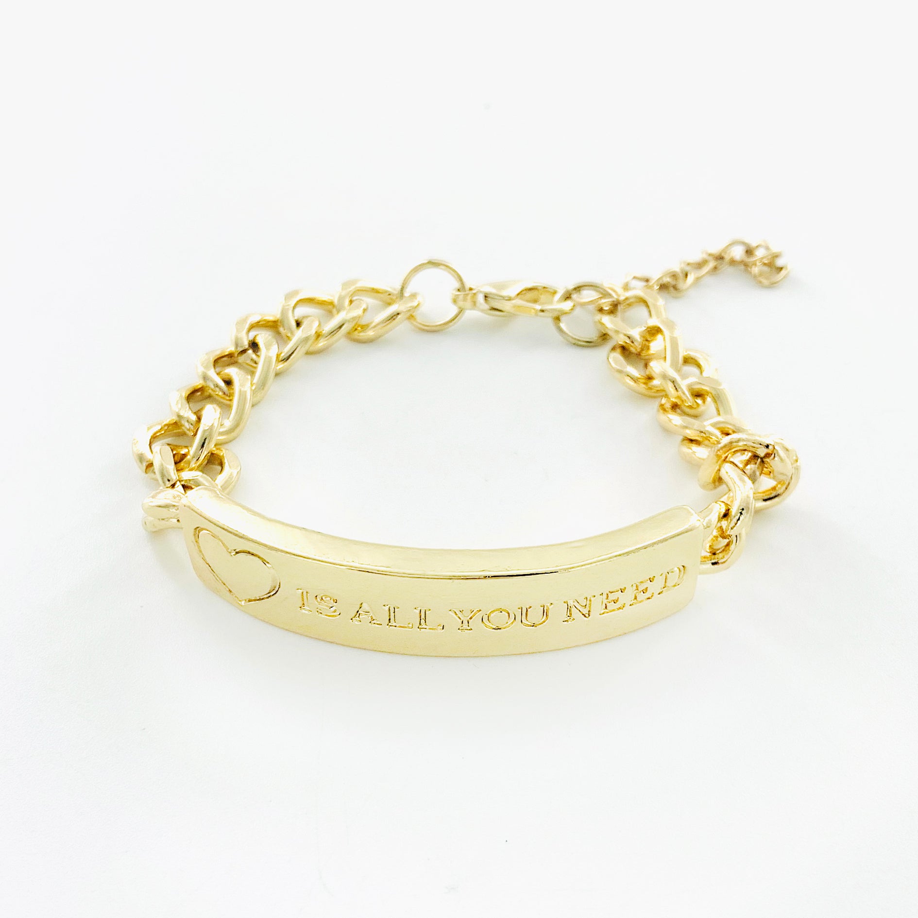 Love is all you need gold ID Bracelet