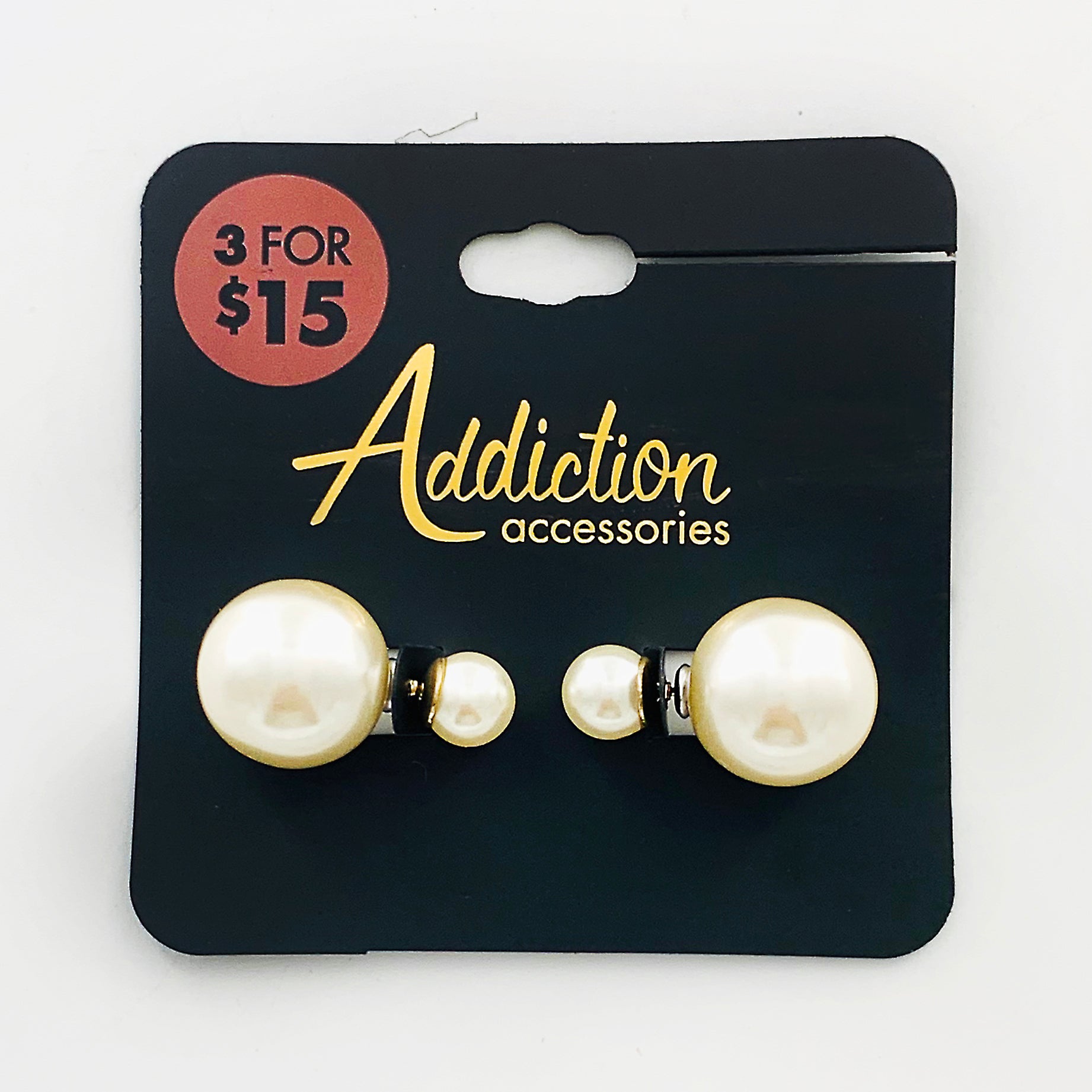 Pearl double ball earrings