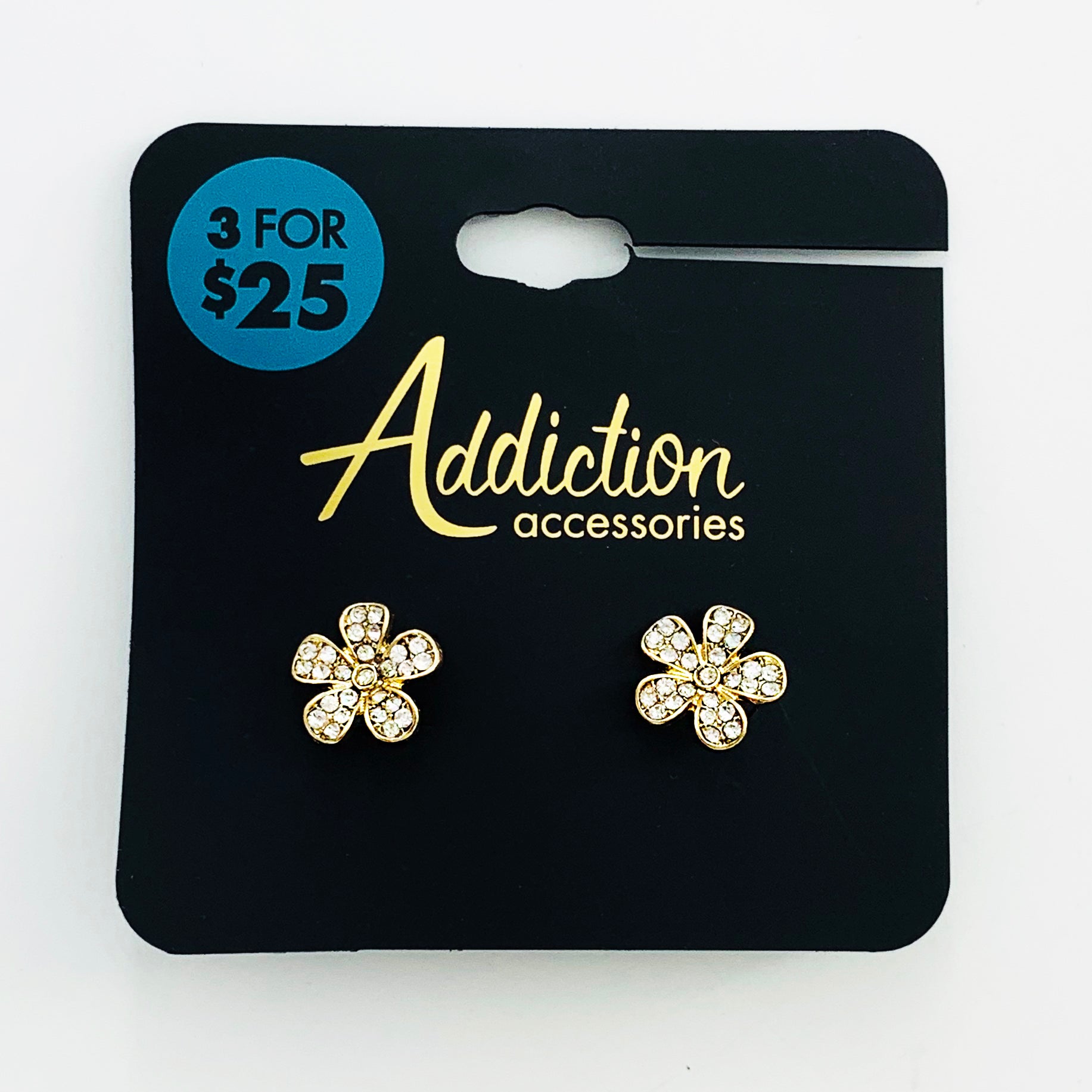 Gold diamante-encrusted earrings