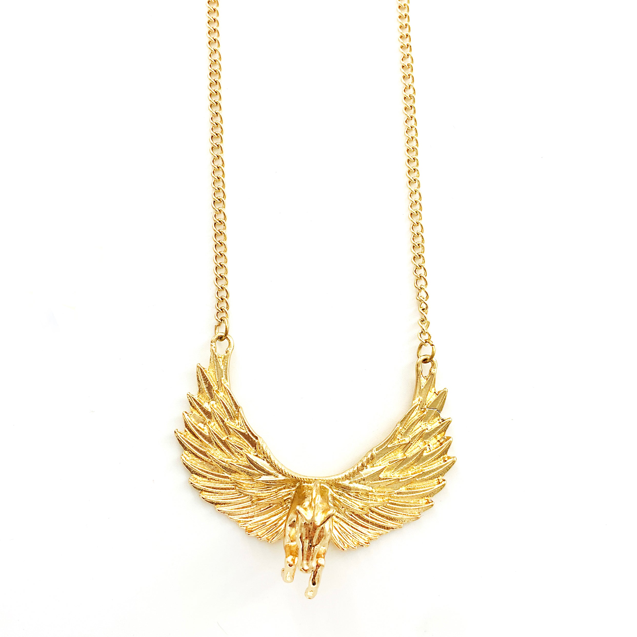 Gold Pegasus with Wings on Gold Chain