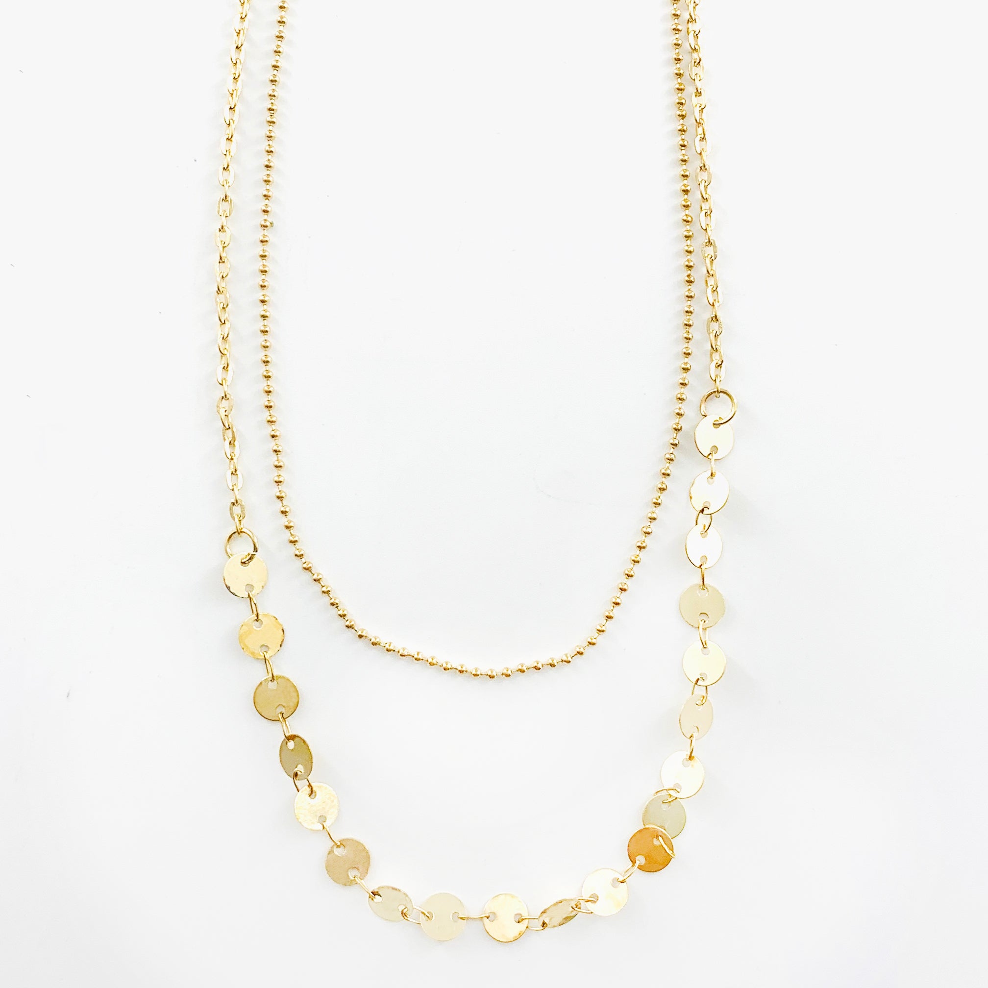 Gold Circles and Beaded Double Chain