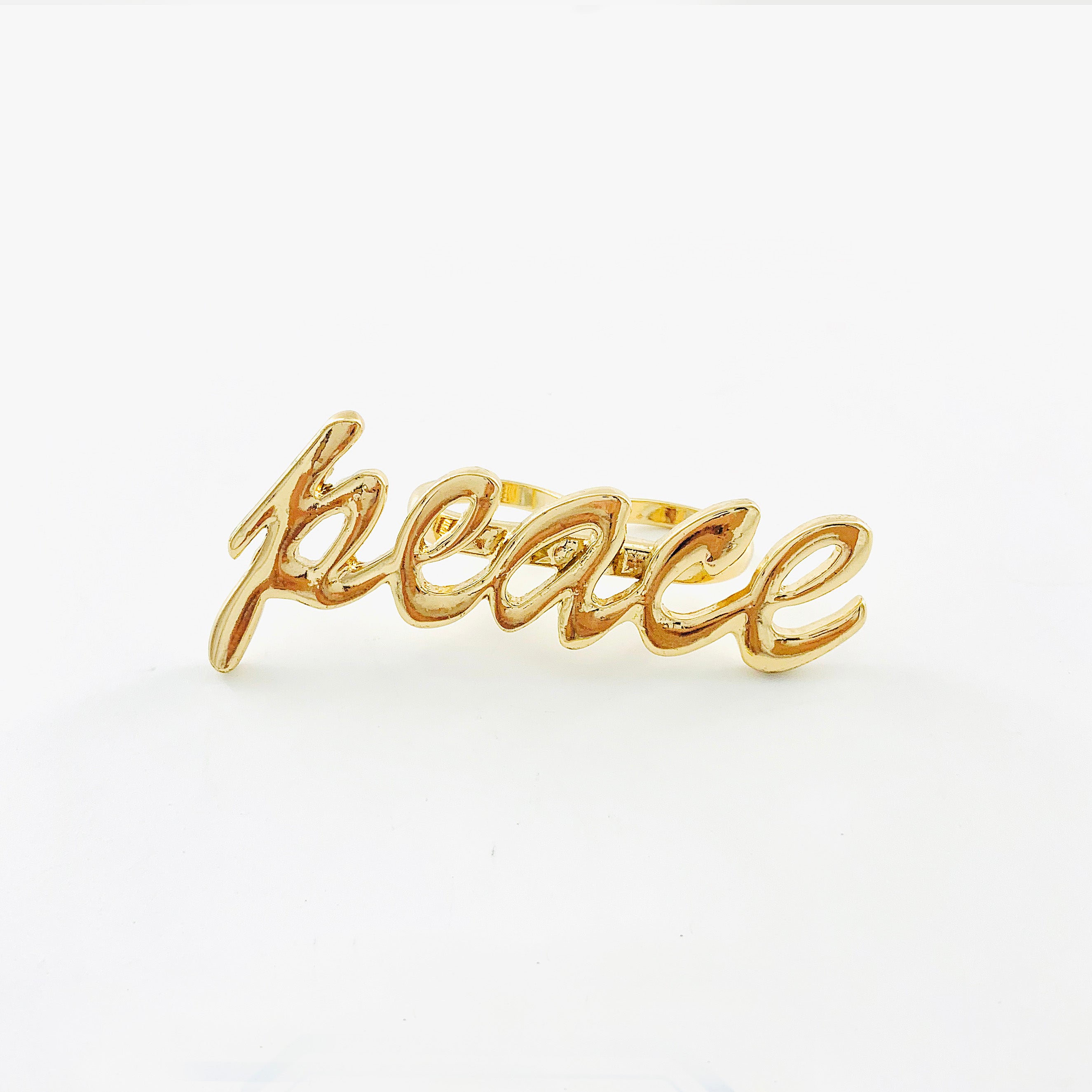 Large gold peace ring
