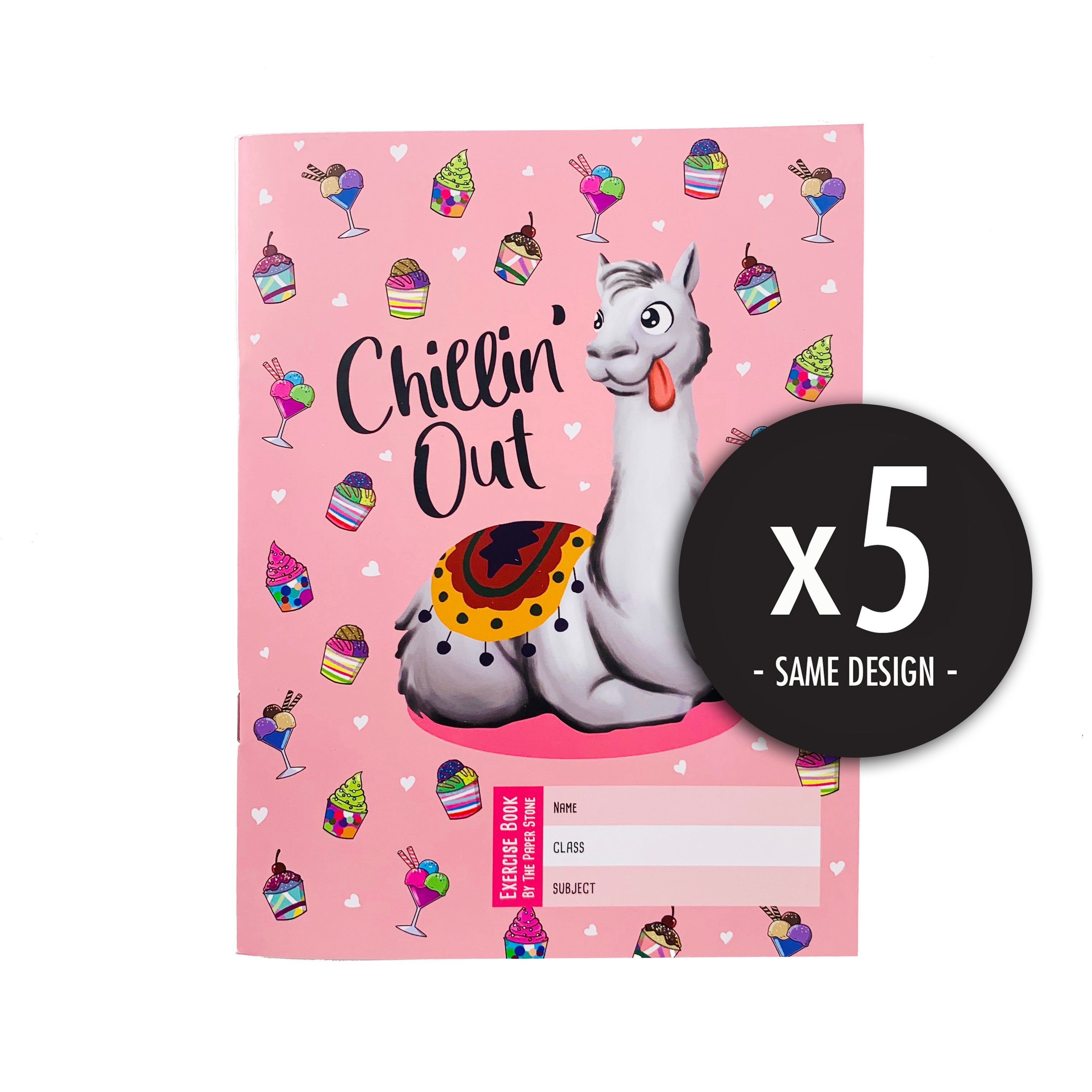 5PC DEAL Exercise Book - Chillin Out Llama