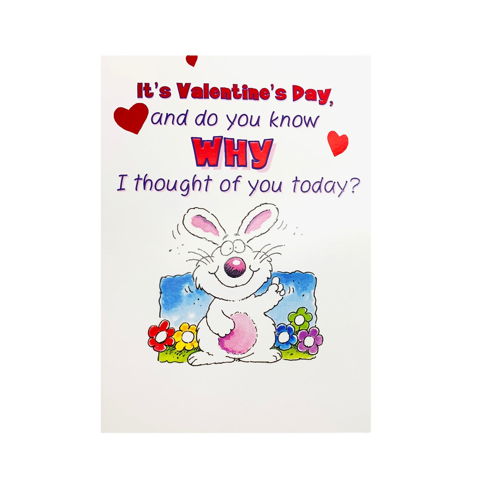 Designer Greetings Valentine's Day Card - Why I Thought Of You Today Rabbit