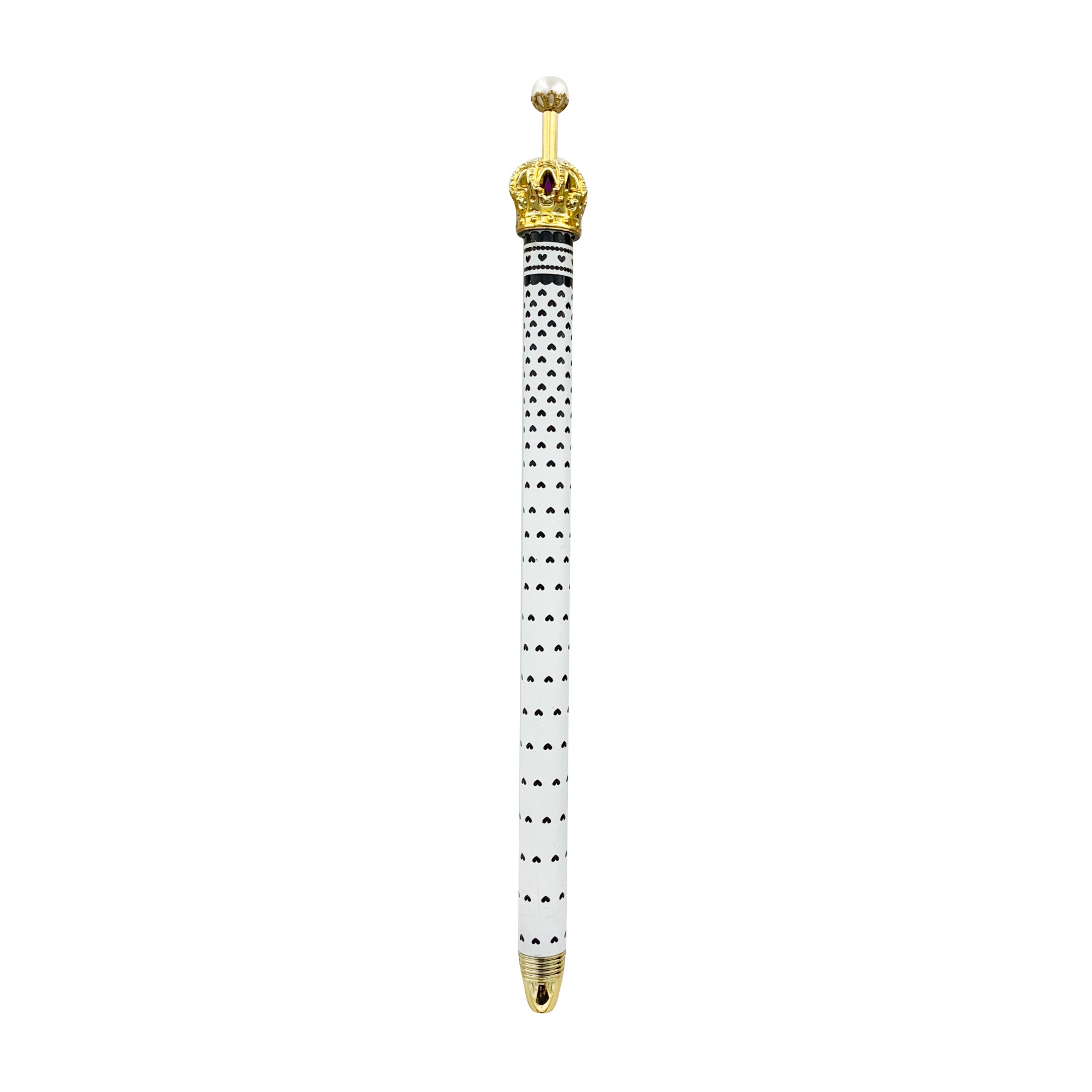 2PC Crown Pen - White with Black
