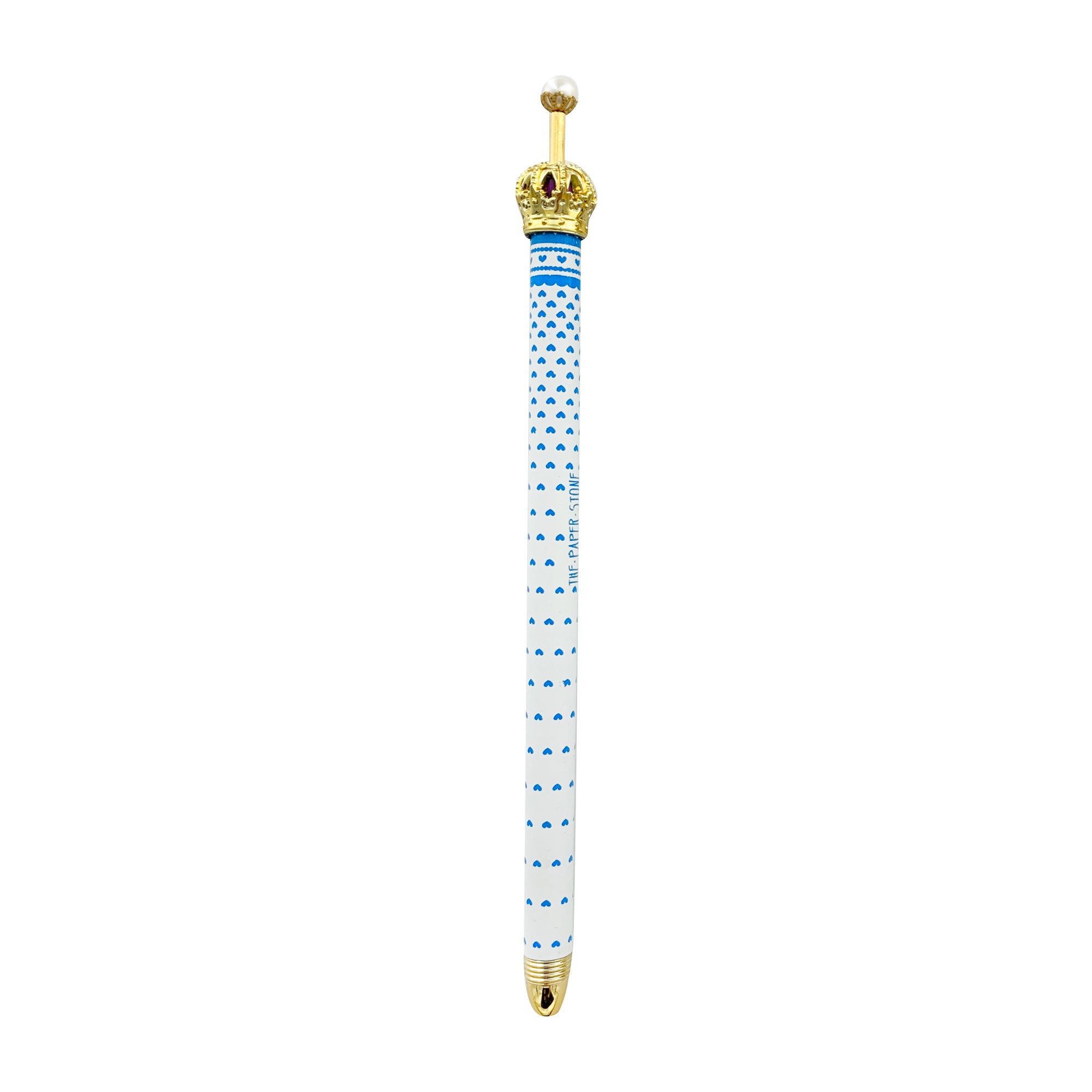 2PC Crown Pen - White with Blue