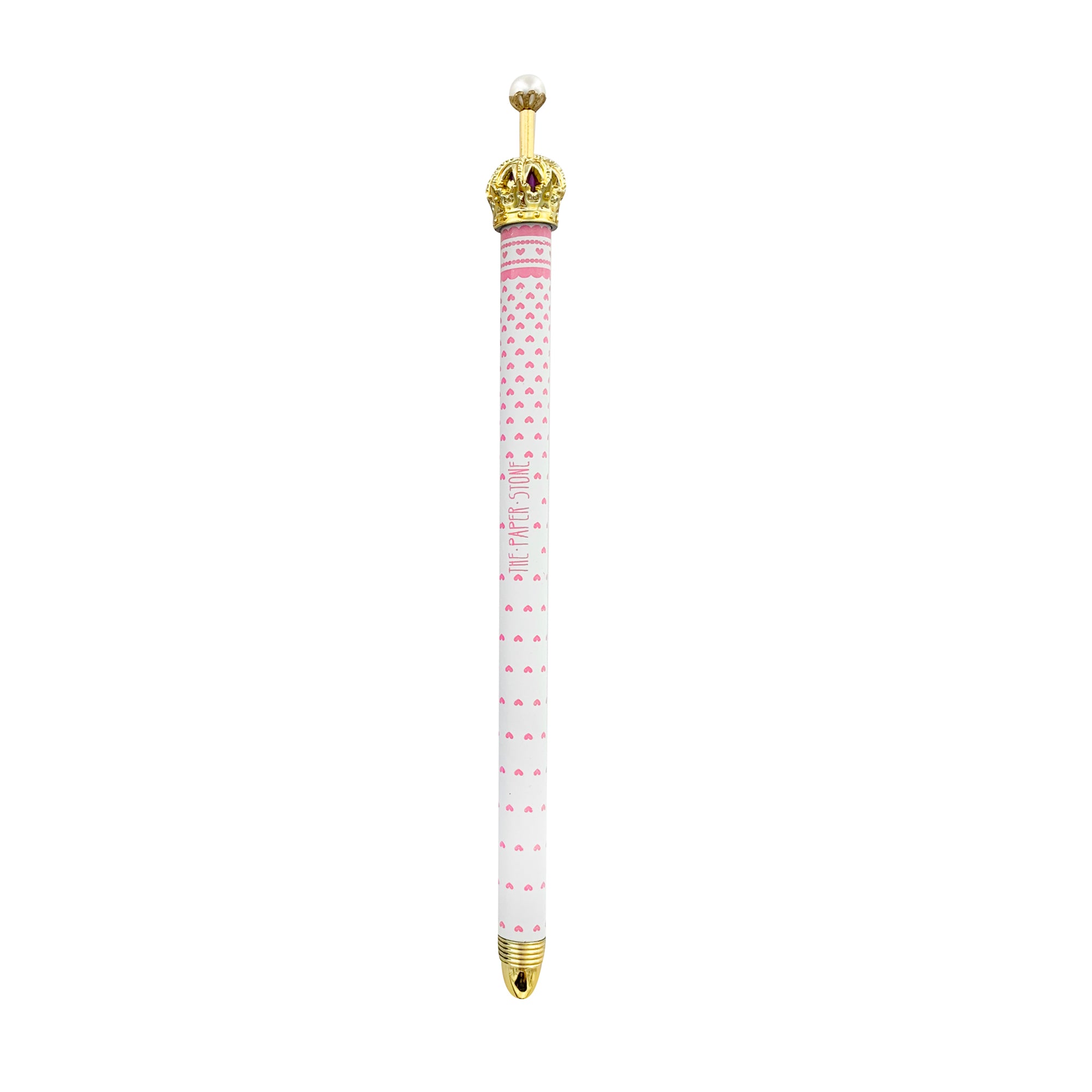 2PC Crown Pen - White with Pink